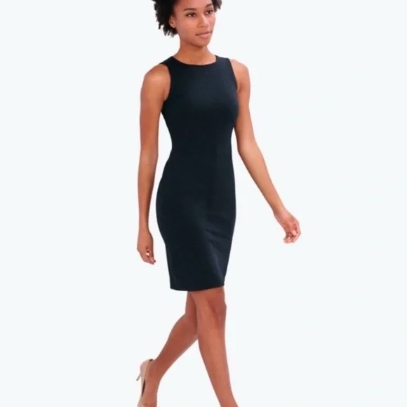 Ministry of Supply Women's Kinetic 4-Way Stretch Sheath Dress Navy Blue Size 0 - Picture 4 of 11